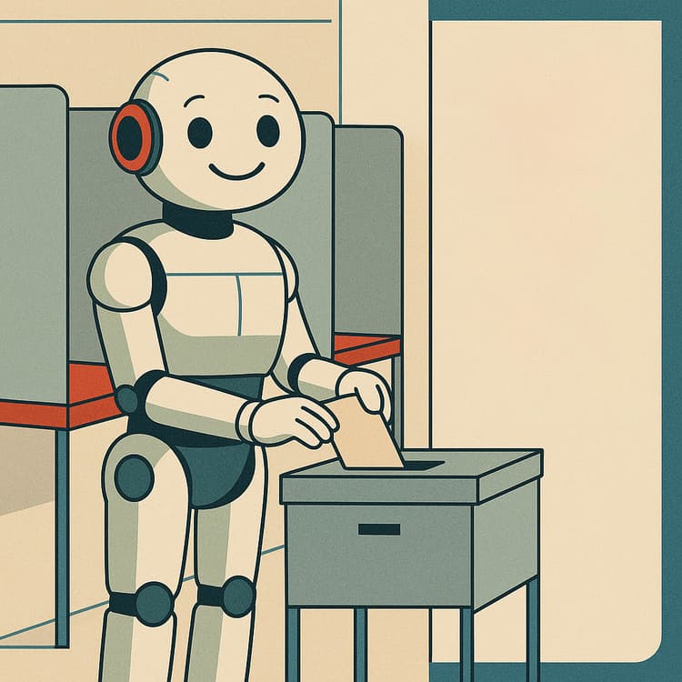 An Android at the polls.
